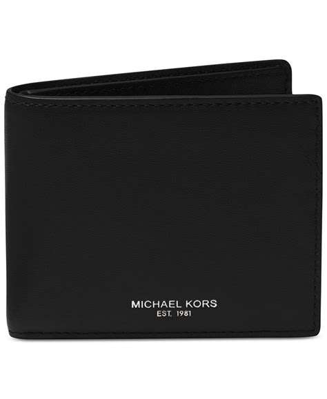 michael kors men's odin leather billfold black|Michael Kors Men's Odin Leather Billfold, Black, One Size.